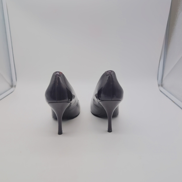 Banana Republic sz 6.5 Maroon Leather Open Toe Pumps Heels - Picture 7 of 11